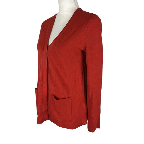 Cabi Style 3888 Passion Cardigan Cotton V-Neck Pockets Molten Lava Size XS - Picture 5 of 7